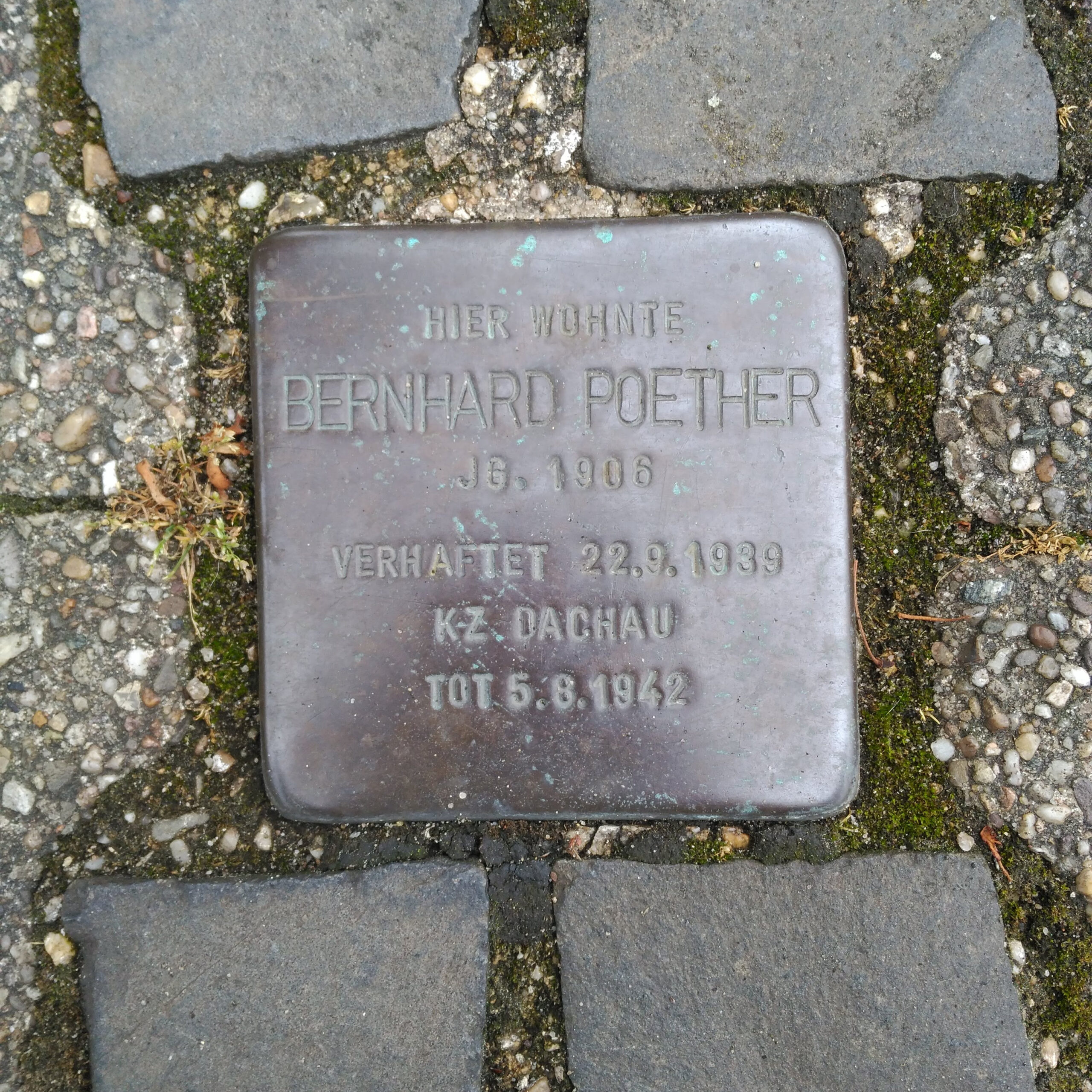 Ein Stolperstein für Bernhard Poether